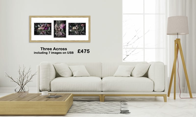 Pricing of a three-across-classic frame-in-room-set