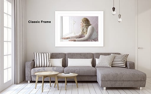 Classic-White-Frame in a living room